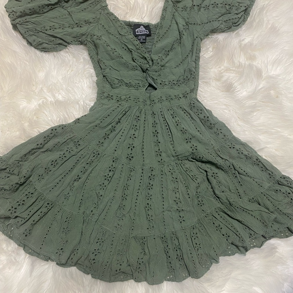 Angie Green Lace Mini Dress - Picture 3 of 6
